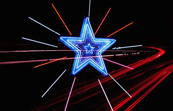 Star autostrada al neon — Foto Stock