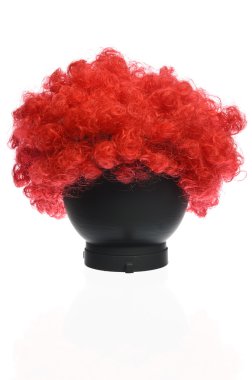 Red Curly Clown Wig clipart