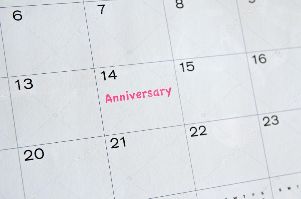 Anniversary Marked on Calender
