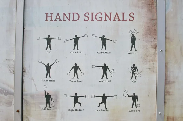 Hava trafik hava alanında el işaretleri