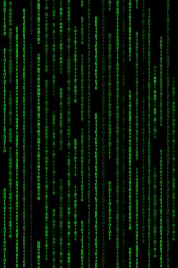 Dikey yeşil ikili kod matrix arka plan