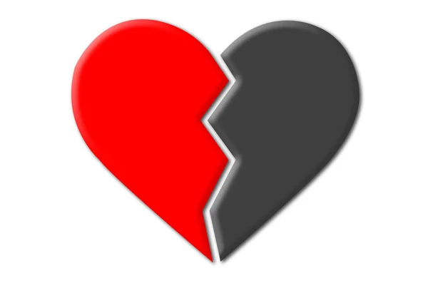 siyah ve kırmızı kırık kalp