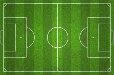 karanlık ve aydınlık çim hatları ile eski yeşil futbol sahası