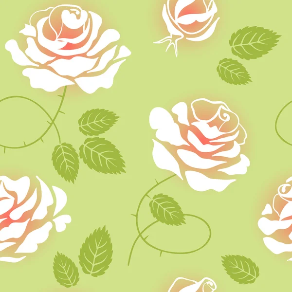 Patrón floral sin costuras con rosas — Vector de stock