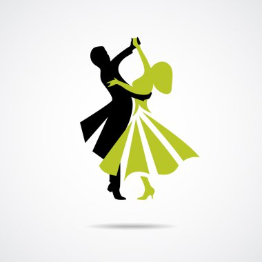 Dancing couple isolated on a white background clipart