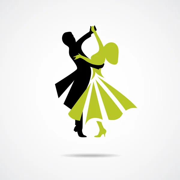 Pareja bailando aislada sobre un fondo blanco — Vector de stock