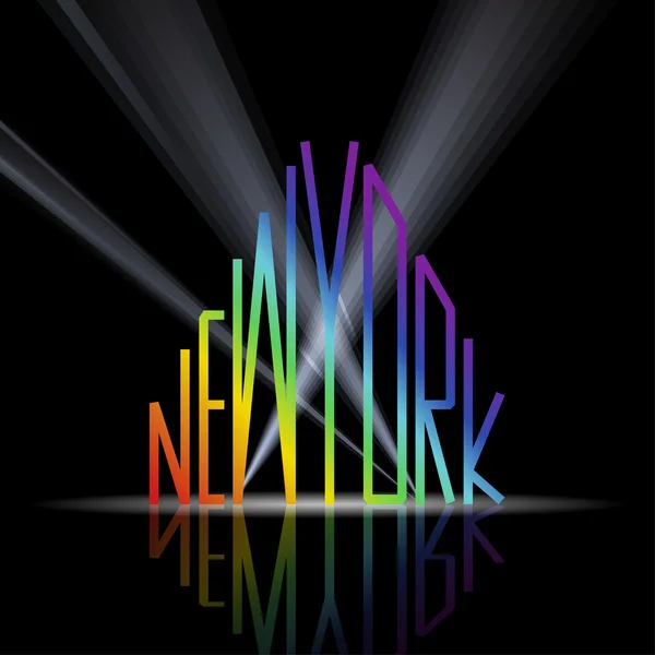 New york slovo ve tvaru města — Stockový vektor