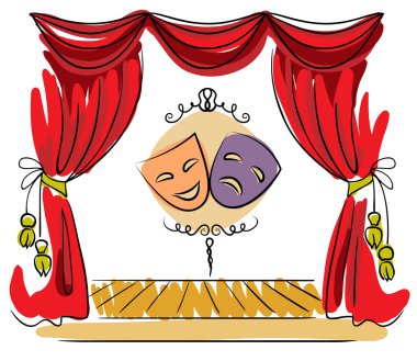 Theater stage vector illustration clipart