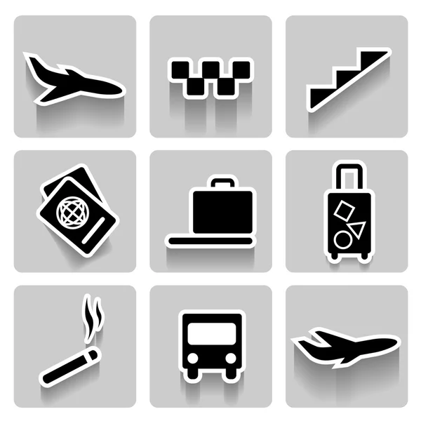 Airport vector icons collection — Stock Vector