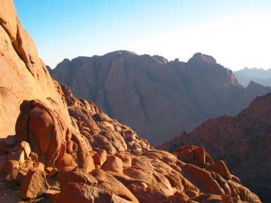 View from the top of Sinai mountain, Egypt clipart