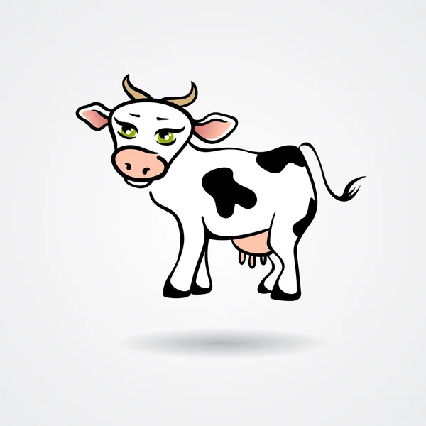 Cartoon vache isolée sur un fond blanc . — Image vectorielle