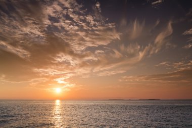 key west florida okyanus suları üzerinde güzel gün batımı