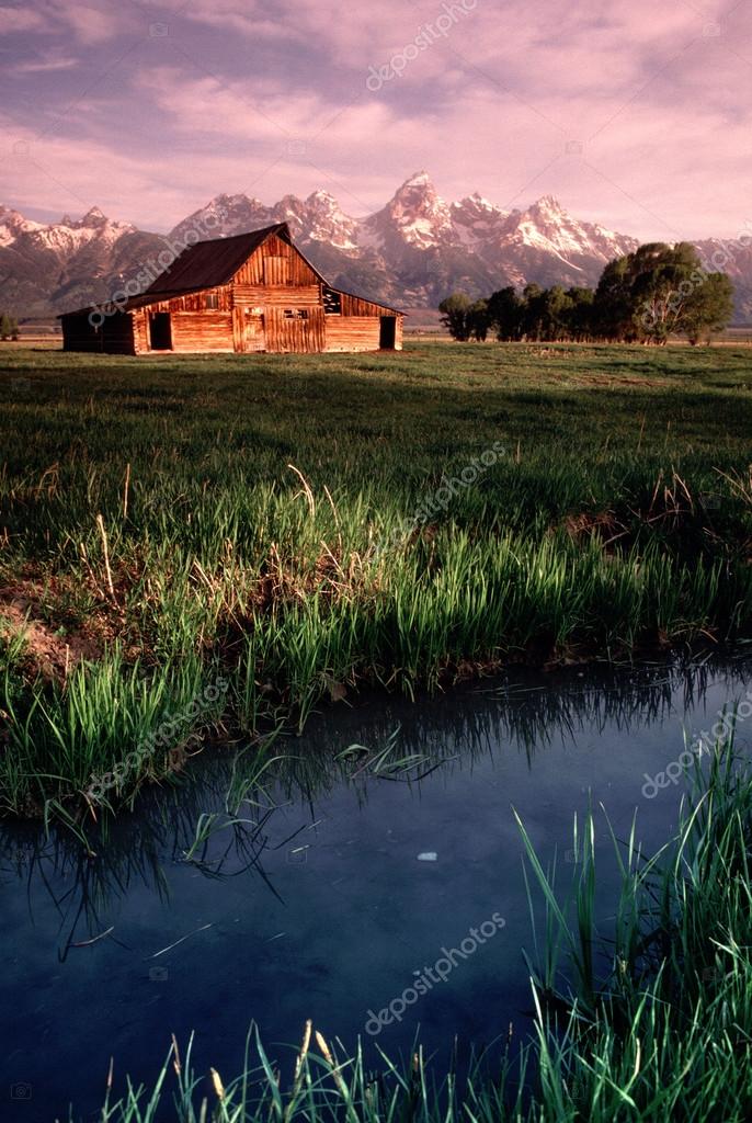 Old Barn Antelope Flats Grand Tetons Wyoming Vertical Stock Photo by