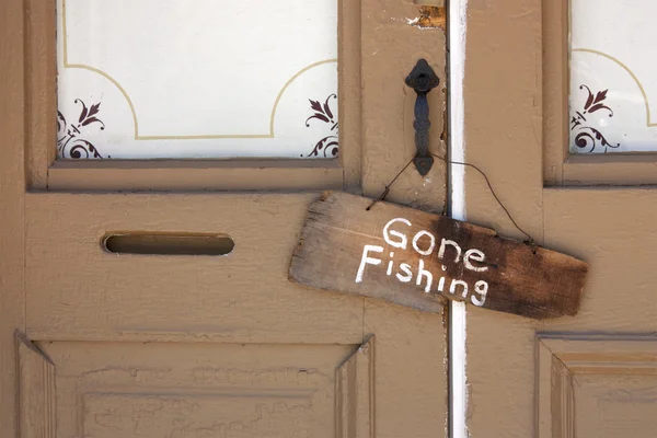 Gone Fishing sign — Stock Photo, Image