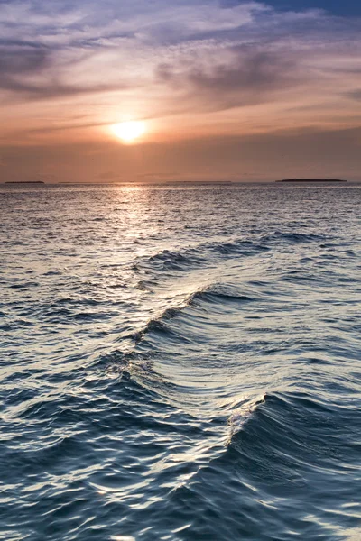 Solnedgång över havet Royaltyfria Stockfoton