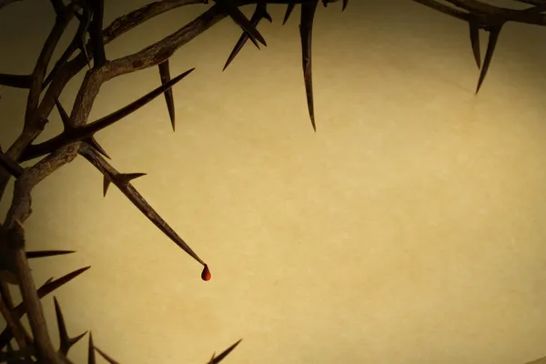 Crown Of Thorns With Drop Of Blood Represents Jesus Crucifixion on Good Friday — Stock Photo, Image