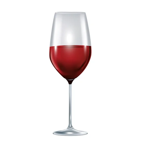 Single glass with red wine isolated — Stock Vector