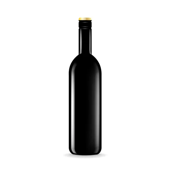 Бутылка вина изолированы на белом — стоковый вектор