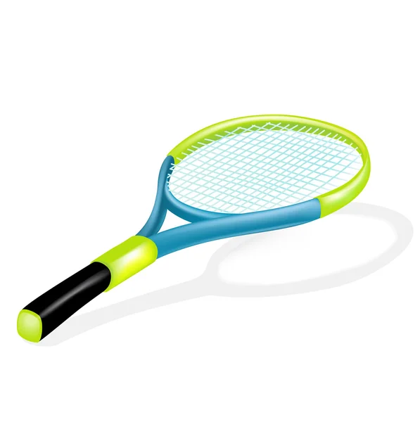 Raqueta de tenis individual aislada en blanco — Vector de stock