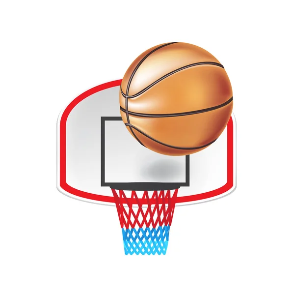 Изолированные баскетбольная панель и мяч Стоковая Иллюстрация