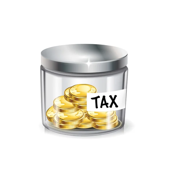 罐子里的钱税概念隔离 图库矢量图片