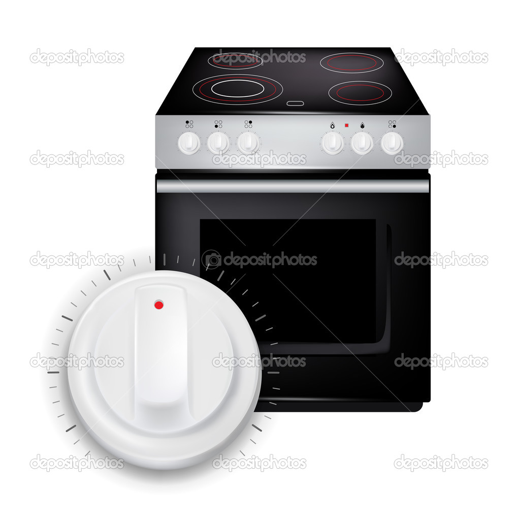 Modern cooker with button knob isolated
