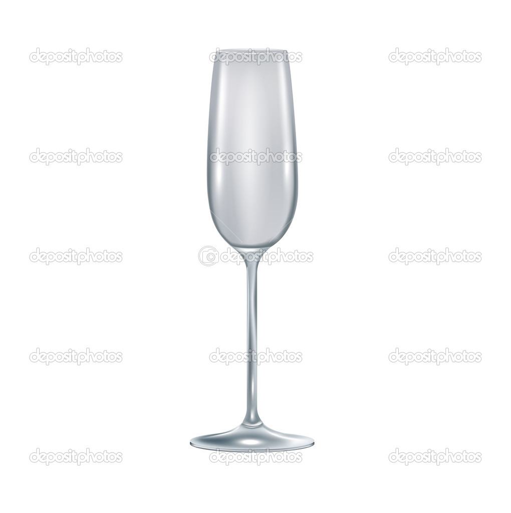single empty glass isolated on white
