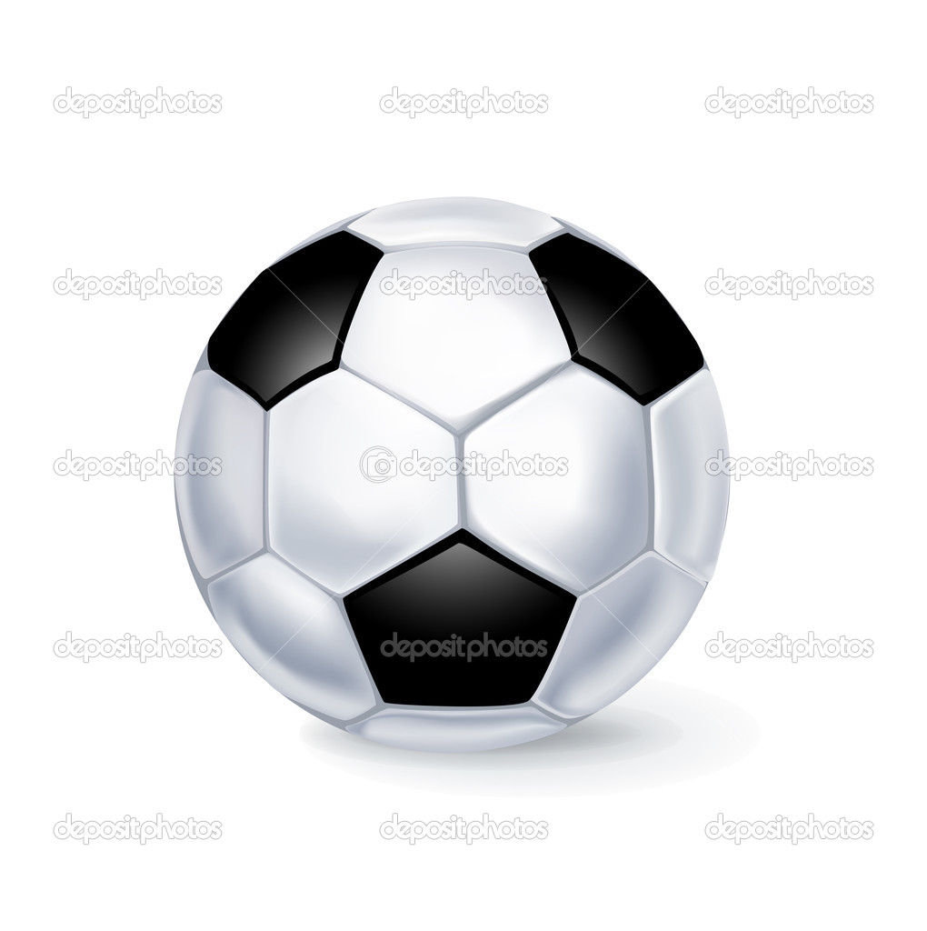 single football isolated on white