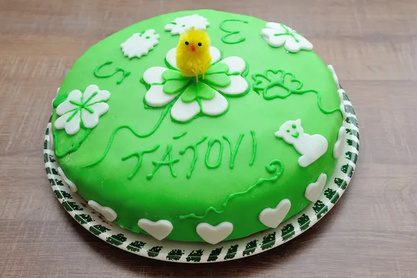 Belo bolo saboroso verde — Fotografia de Stock
