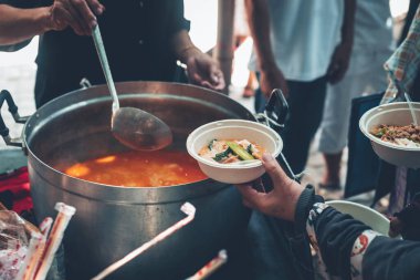 Donating food to fellow human beings is a concept of sharing.