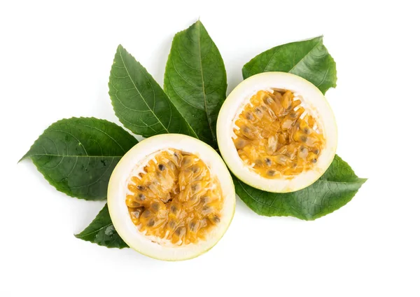 Passion Fruit Passiflora Edulis Isolated White Background — 图库照片