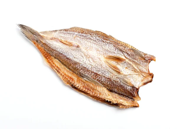 Sušené Slané Ryby Izolovaných Bílém Pozadí — Stock fotografie