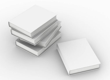şablon boş cilt kitap maketi seti, 3d oluşturma