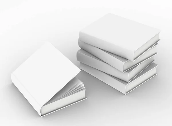 白底空白精装书模型集模板 — 图库照片