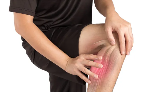 Calf Muscle Pain White Background Calf Injury — Stock Photo, Image