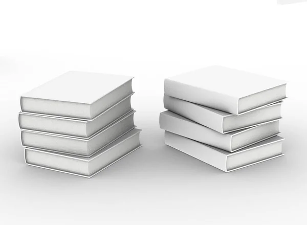 Modelo Vazio Capa Dura Livro Mockup Definido Fundo Branco — Fotografia de Stock