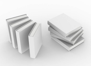 şablon boş cilt kitap maketi seti, 3d oluşturma