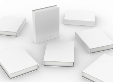 şablon boş kitap düzenleme beyaz arkaplan, 3d görüntüleme