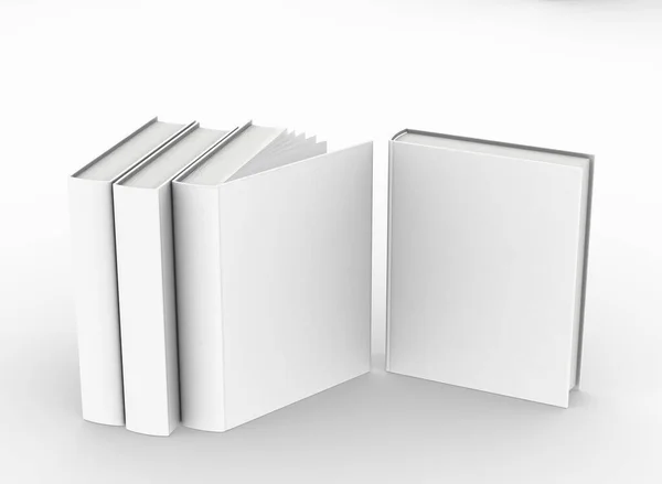 Template Empty Book Mockup Set White Background Rendering — Stock Photo, Image