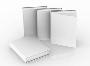 şablon boş kitap düzenleme beyaz arkaplan, 3d görüntüleme