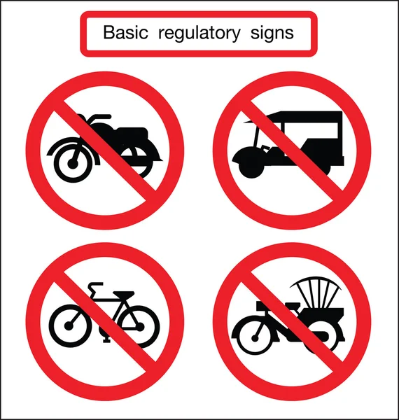 Alapvető közlekedési jel nem bicikli — Stock Vector