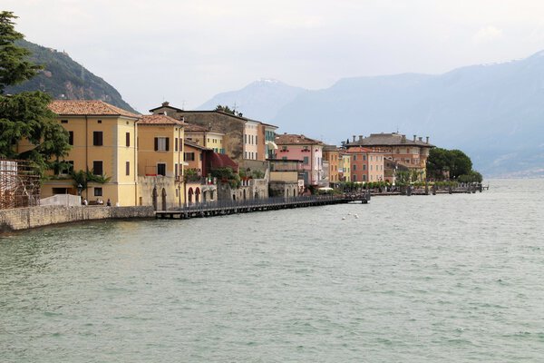 Landscape of Gargnano on Garda lake in Italy