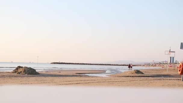 Песчаный Пляж Морской Пейзаж Летом Италии — стоковое видео