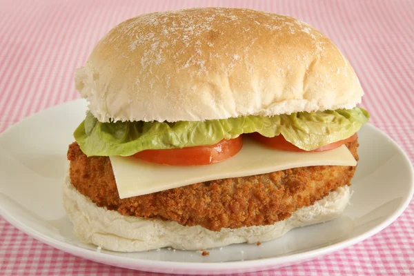 Chicken fillet in a bun — Stock Photo, Image