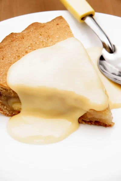 Apfelkuchen und Pudding — Stockfoto