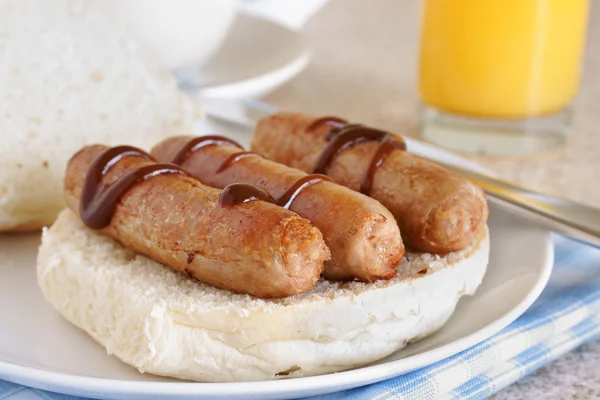 Panino salsiccia — Foto Stock