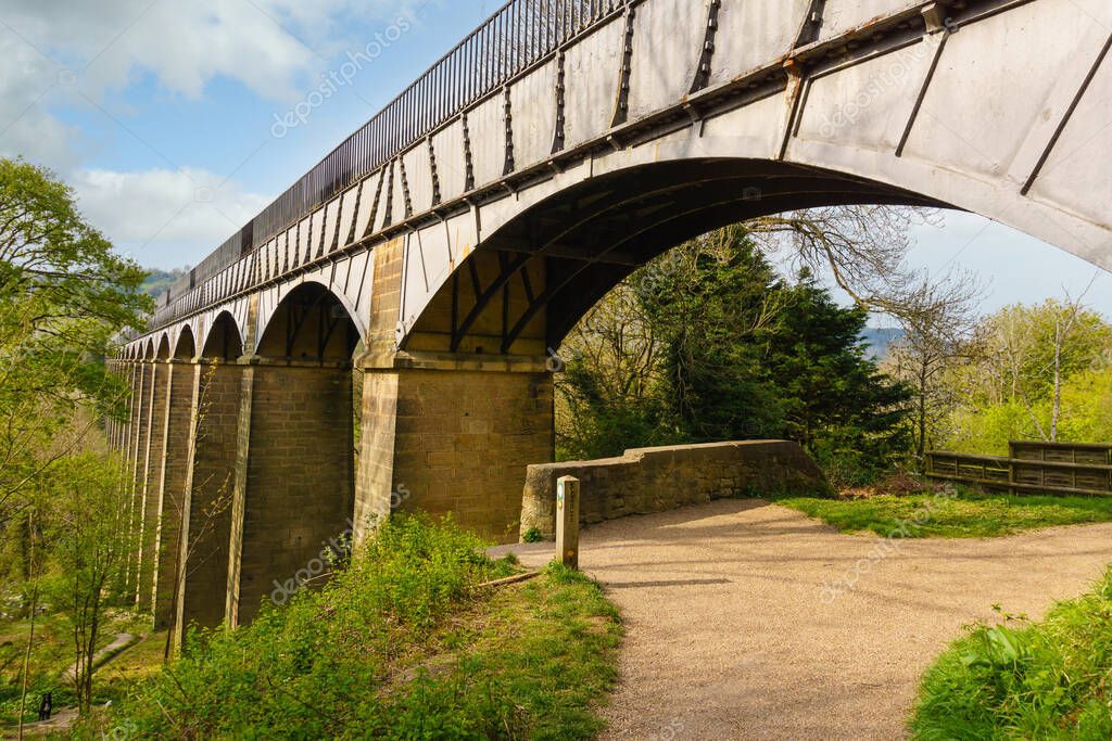 The Froncysyllte aqueduct in the town of Trevor North Wales. A world