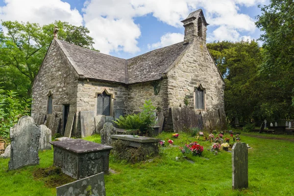 Středověký Kostel Michaelse Postavený Století Nejstarší Budova Betws Coed North — Stock fotografie