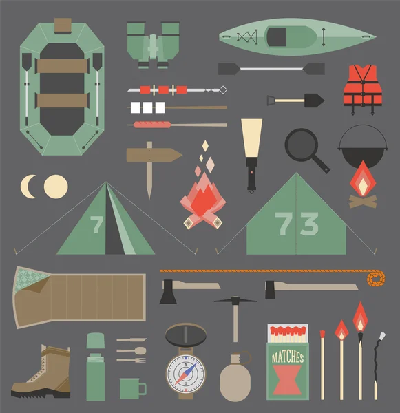 Éléments camping — Image vectorielle