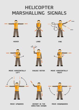 Helicopter marshalling signals clipart
